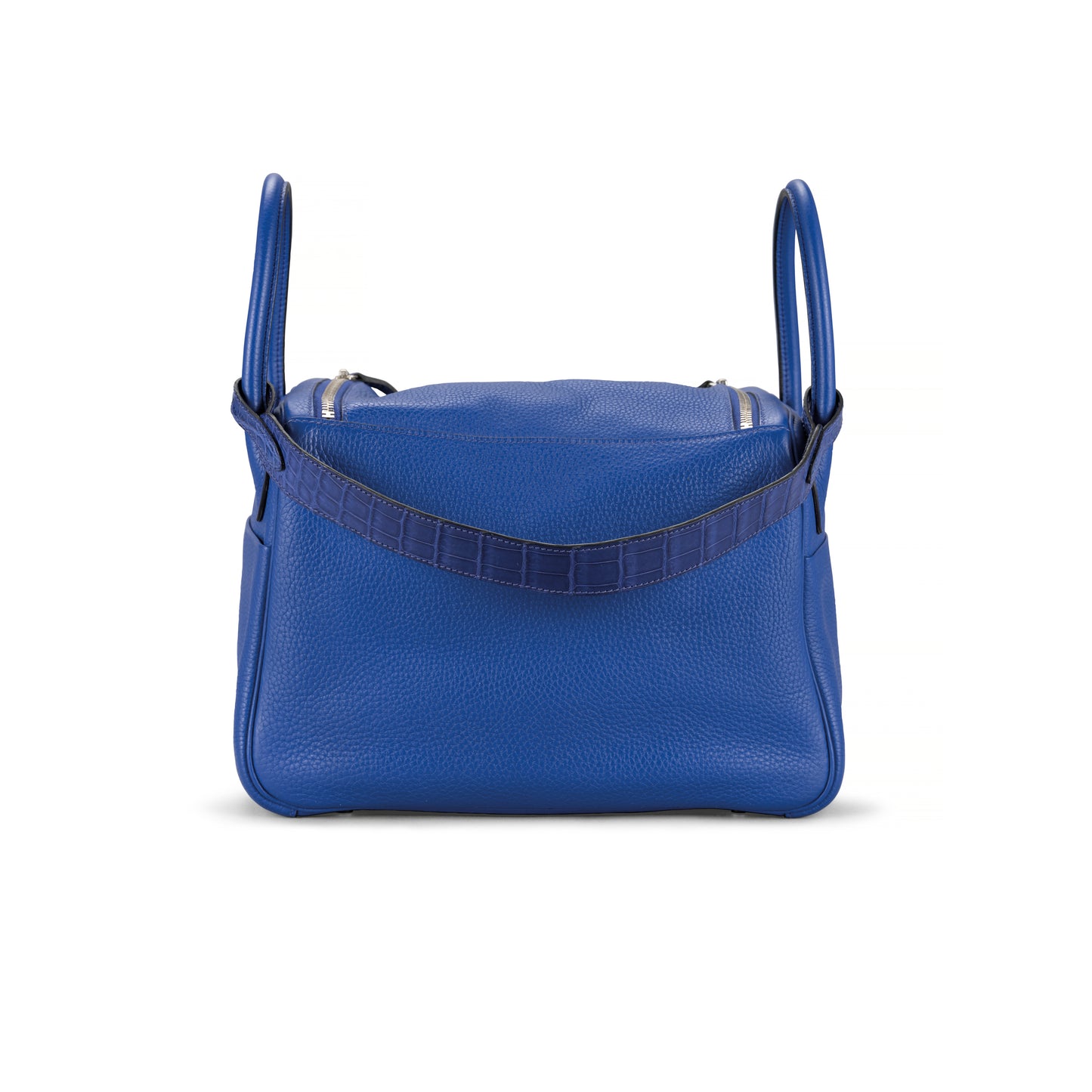 A LIMITED EDITION BLEU ENCRE CLEMENCE LEATHER & MATTE NILOTICUS CROCODILE TOUCH LINDY 26 WITH PALLADIUM HARDWARE