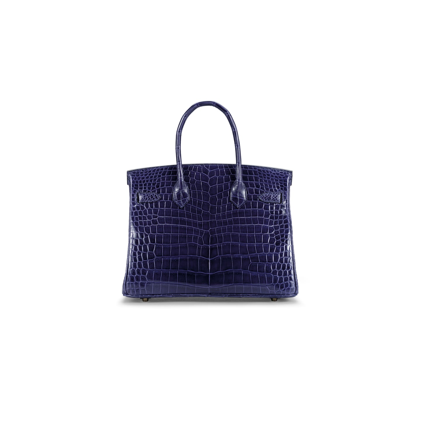 A SHINY BLEU ENCRE POROSUS CROCODILE BIRKIN 30 WITH GOLD HARDWARE