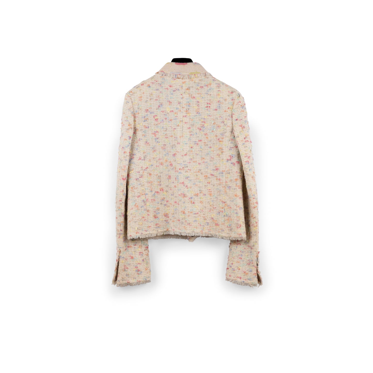 CHANEL TWEED CC LOGO BUTTON JACKET