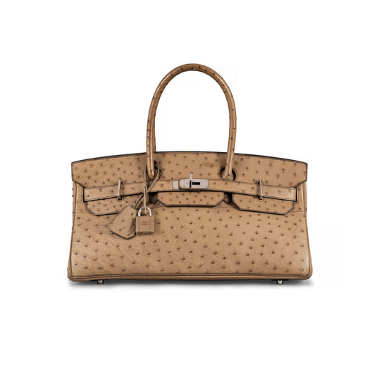 A MOUSSE OSTRICH JPG SHOULDER BIRKIN WITH PALLADIUM HARDWARE