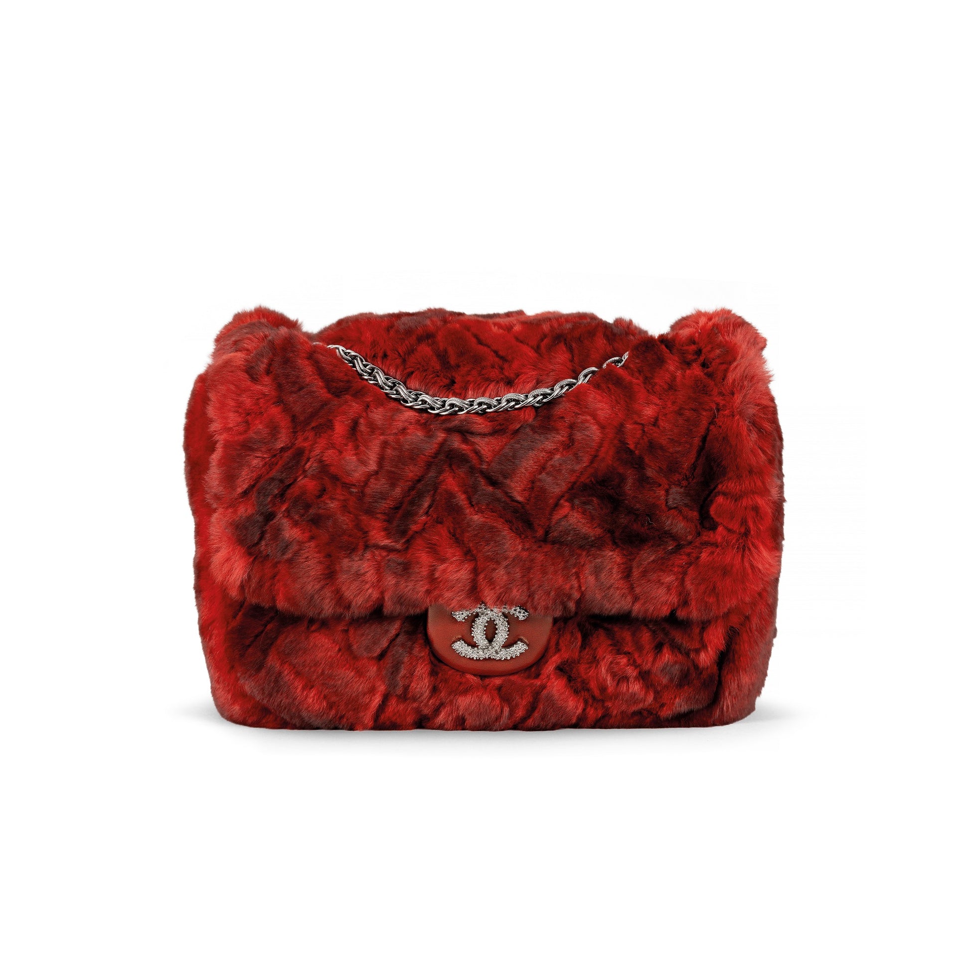 CHANEL RABBIT FUR SHOULDER BAG WITH PALLADIUM HARDWARE – Ravenel