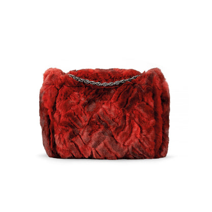 CHANEL RABBIT FUR SHOULDER BAG WITH PALLADIUM HARDWARE