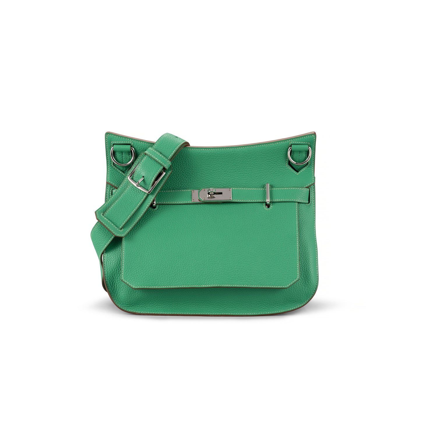 A MENTHE & GRIS TOURTERELLE CLÉMENCE LEATHER BI-COLOUR JYPSIÈRE 34 WITH PALLADIUM HARDWARE