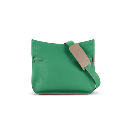 A MENTHE & GRIS TOURTERELLE CLÉMENCE LEATHER BI-COLOUR JYPSIÈRE 34 WITH PALLADIUM HARDWARE