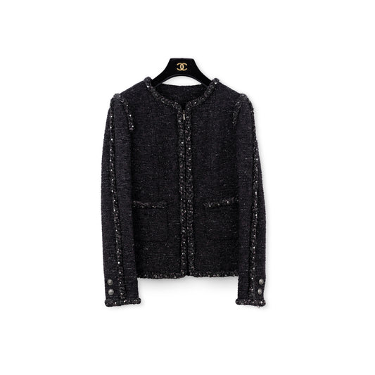 CHANEL 2014 PARIS DALLAS STUDDED BRAIDED TRIM RARE TWEED JACKET