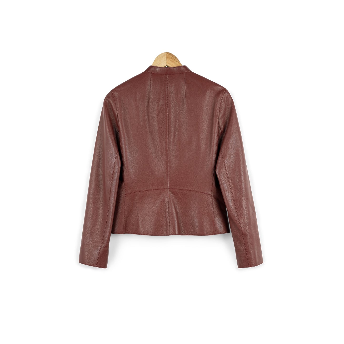 HERMÈS BORDEAUX GOATSKIN ASYMMETRICAL RIDER JACKET