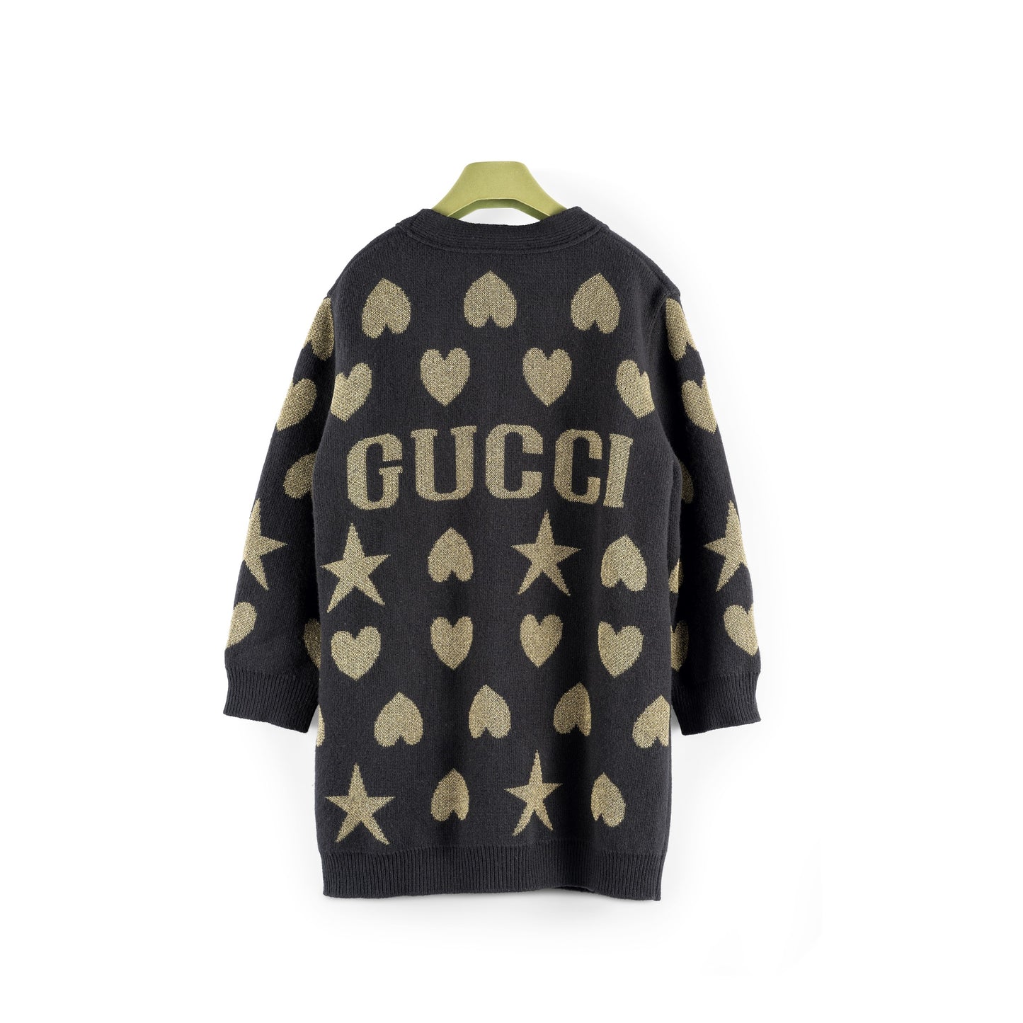 GUCCI HEARTS AND STARS WOOL-BLEND CARDIGAN