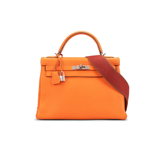 A TOGO LEATHER RETOURNE KELLY 32 WITH PALLADIUM HARDWARE